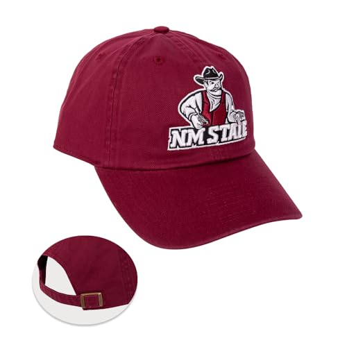 Desert Cactus New Mexico State University Baseball Hat Aggies NMSU Brimmed Embroidered Cap Adjustable Cloth Strap Adult (Style A) Red
