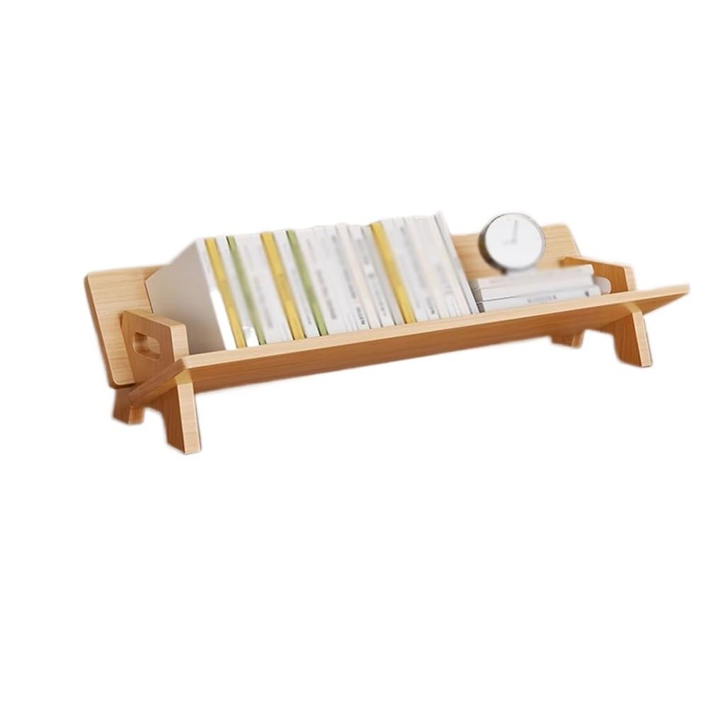 CWCQGH Bookshelf Wooden Desktop Organizer, Freestanding Home and Office Supplies Storage Display Shelf, for Home Dining Table Kitchen or Study Bookcase,L40xW25xH18.5 cm