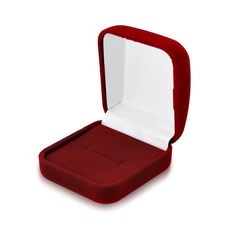 MICHELLE T. JOIAS Caixinha de anel quadrada para anel em veludo vermelho