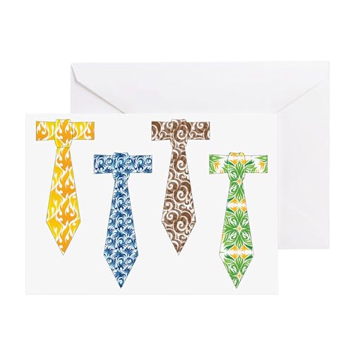 CafePress Dads Print Ties Folded Greeting Card Matte