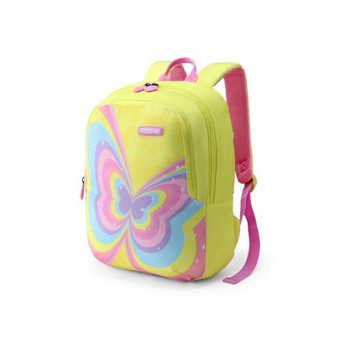 Image of American Tourister Swiddle 4.0Bp Buterfly Ylw, Kids Activity Backpack, Age 4-6 Years, 2 Full Compartments