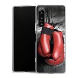 DeinDesign Coque en Silicone Compatible avec Sony Xperia X5 IV Etui Silicone Coque Souple Boxe Gants de Boxe Sport