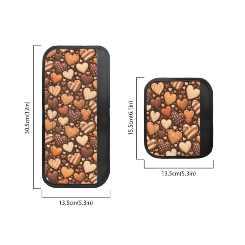Image of 6 Pcs Refrigerator Microwave Door Handle Covers Electrical Appliances Handle Protector for Fall Autumn Winter Home Decorations, Heart-Shaped Cookie Print Brown