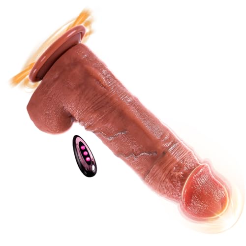 8.7 Inch Realistic Silicone Dick Vibration Thrusting and Heating, Remote Virabtor Control Sucking...