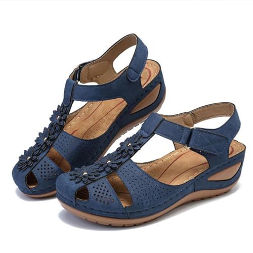Sandales orthopédiques confortables dames FGRID en cuir avec soutien de voûte plantaire