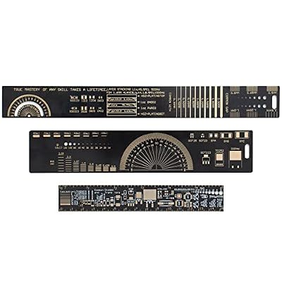 Multifunctional PCB Ruler Printed Circuit Board Ruler 25cm/10Inch 20cm/7inch 15cm/6inch Resistor Capacitor Chip IC Measuring Tool DIY Kit 3Pcs/1Set