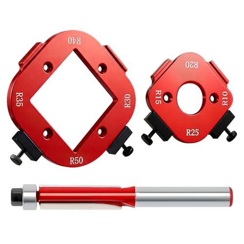 Frässchablonen für Oberfräse Rundungen, Radius Jig Router Templates Kit für Holzarbeiten, Frässchablone Runde Ecken mit Fräser für DIY Holzprojekte