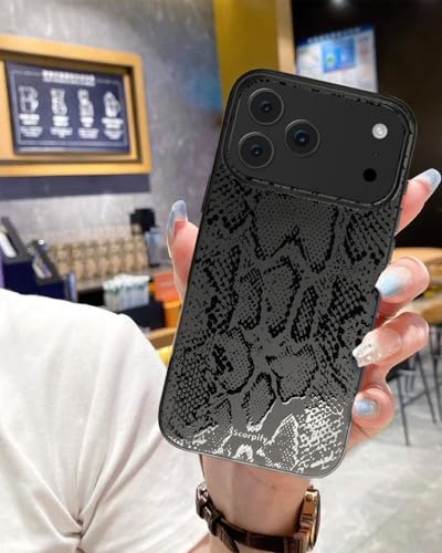 Coque iPhone 17 Pro Max MagSafe SCORPIFY avec motif serpent noir mat