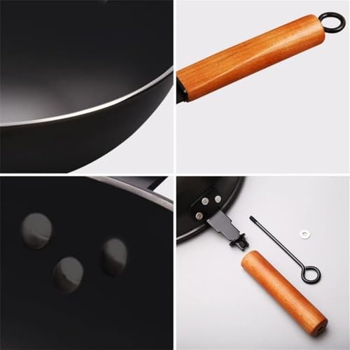 Wok profesional de acero-carbono, antiadherente y sin recubrimiento miniatura 3