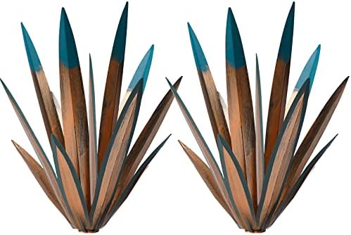 Tequila Rustic Sculpture, 2Pack DIY Rustic Hand Painted Metal Agave, Metal Agave Plant Home Decor, Garden Yard Sculpture Lawn Home Art Decoration Statue, Garden Ornaments Outdoor Decor (Small)