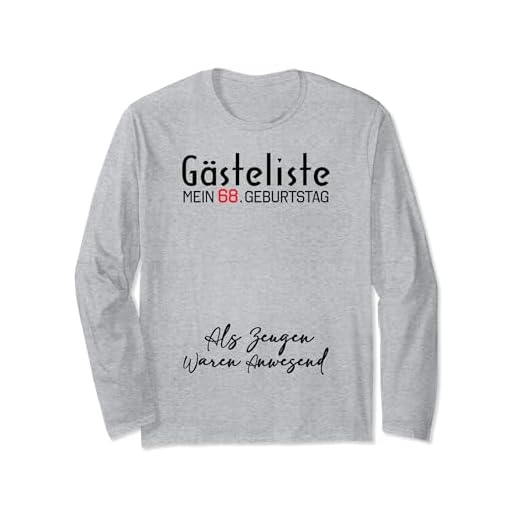 Gästeliste Mein 68. Geburtstag Libro de visitas Firma Manga Larga