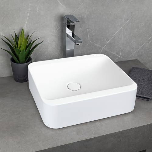 Lavabo bagno semincasso rettangolare 45 cm in pietra sintetica finitura opaca - Hanaé