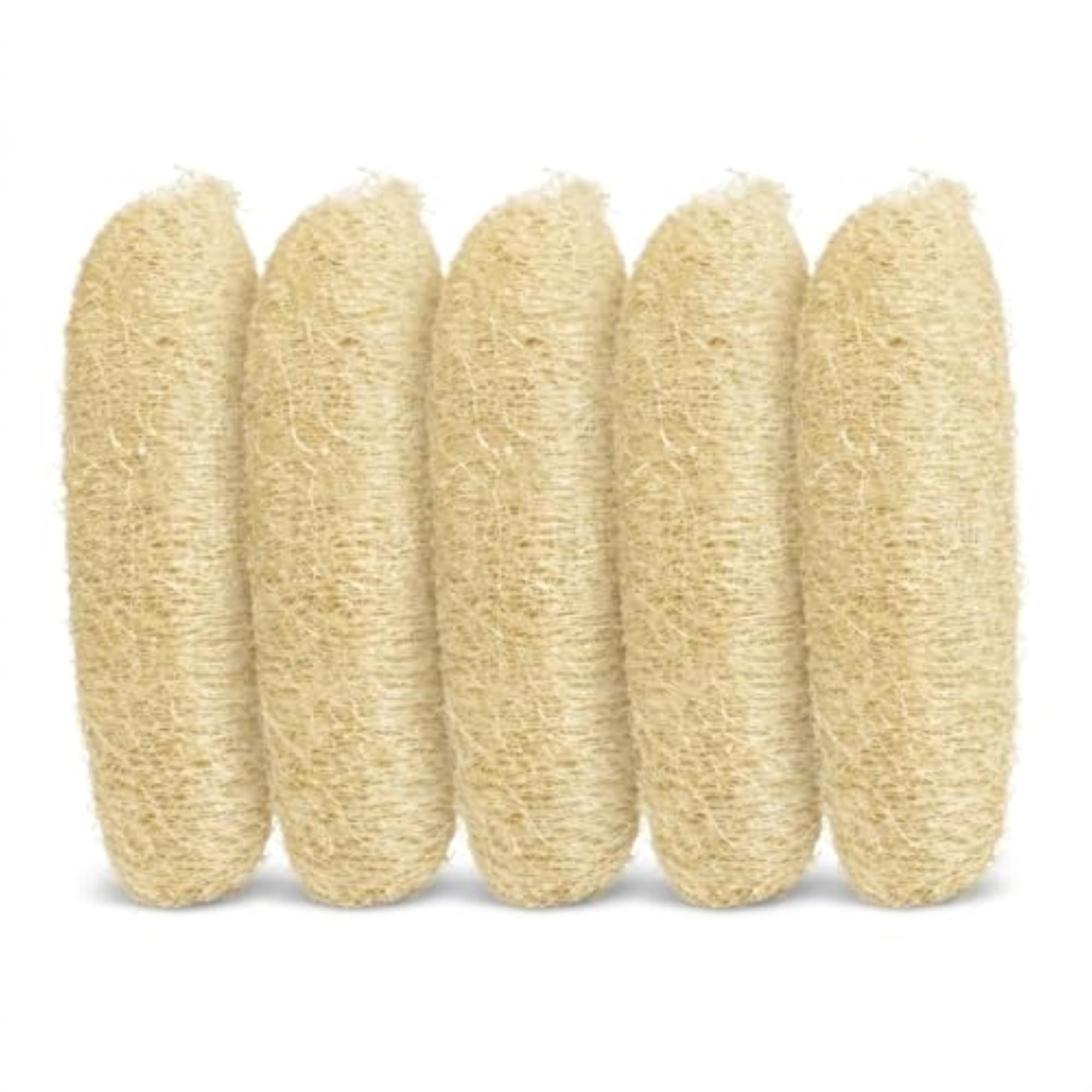 Natural Loofah Sponge Body Scrubber, Pack of 5