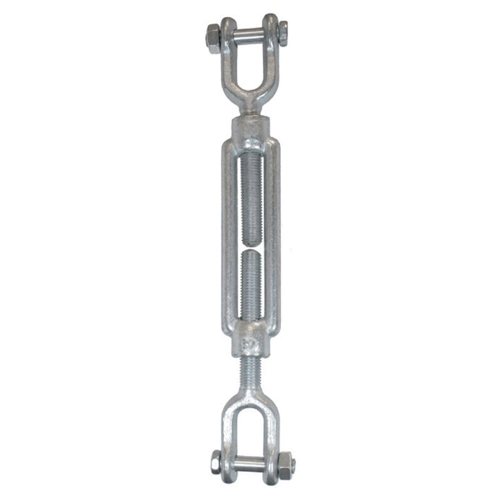 Bricoloco Tensor de acero cincado horquilla-horquilla Cincado FE 430 B para cables y similares. Monta dos horquillas (M16, 1)