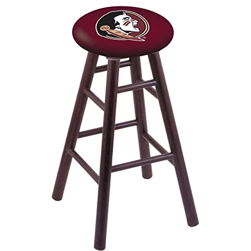 Holland Bar Stool Co. Oak Counter Stool in Dark Cherry Finish with Florida State (Head) Seat by The