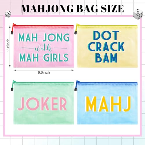 Set de 4 Bolsas para Fichas de Mahjong 14 x 10 Pulgadas miniatura 2