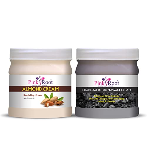 Image of Pink Root Almond Cream 500gm with Charcoal Cream 500gm