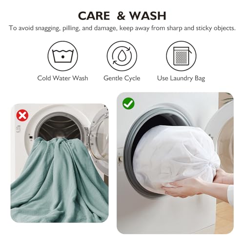 Image of EMME Muslin Blankets for Adults Throw Blanket for Couch Breathable Gauze Soft Lightweight Airy Teal Super King 120 inch x 94 inch