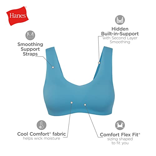 Image of Hanes Women's Wireless Seamless Ultra-Light Full-Coverage T-Shirt Bra with Moisture Wicking