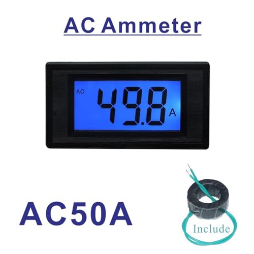 Amperímetro 50A digital para evitar sobrecargas eléctricas mediante sensor CA 2