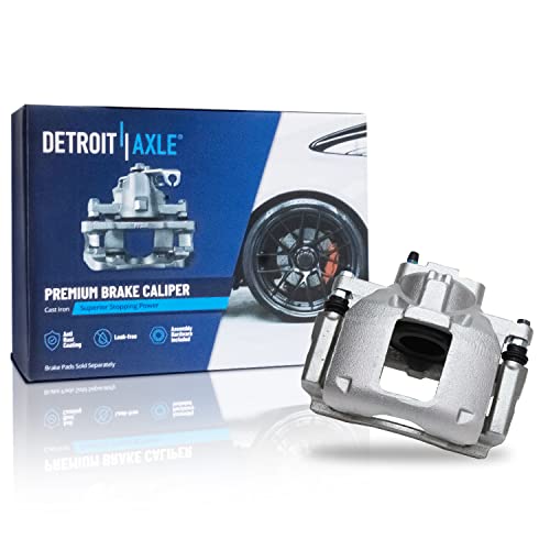 Image of Detroit Axle - Front Brake Kit for 2009-2012 Dodge Journey Drilled & Slotted Brakes Rotors Right Brake Caliper w /Bracket 2010 2011 Replacement : 11.89 inch Rotor