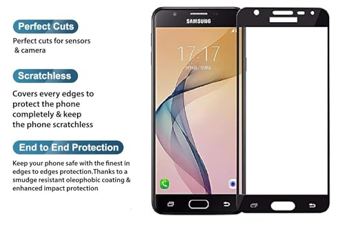Image of HD Tempered Glass Screen Protector Compatible For Samsung Galaxy J7 (2015) With Edge To Edge Coverage And Easy Installation Kit