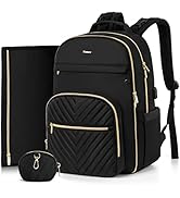 MOMUVO Diaper Bag Backpack, Quilted Baby Bag with Changing Pad & Stroller Straps & Pacifier Case,...