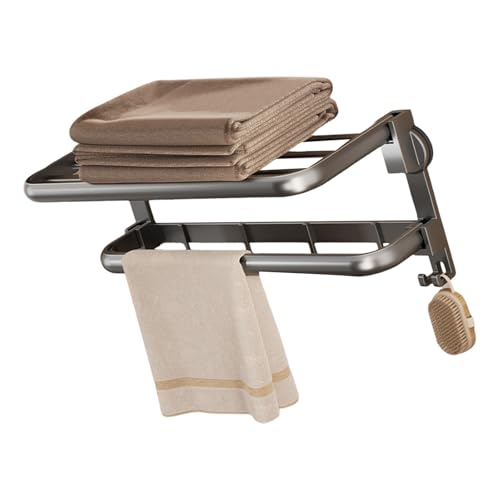 Practical Absorbent Towel Rack Sturdy Carbon Steel Construction Without Tool Required Bathroom Wall Storage ABS Carbon Steel Towel Rack