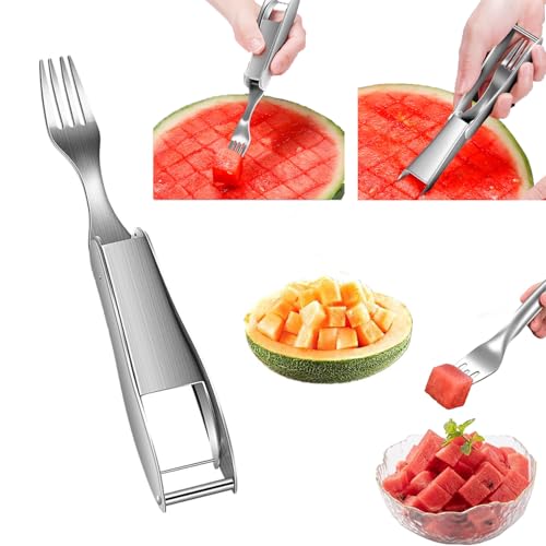 Watermelon Cutter, 2-in-1 Stainless Steel Fruit Cutter