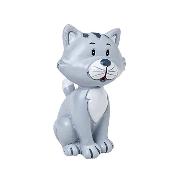 Mopec Figura Pastel de Novios con Mascota Gato, Poliresina, Gris, 3.5x3x5.5 cm, 2 Unidades