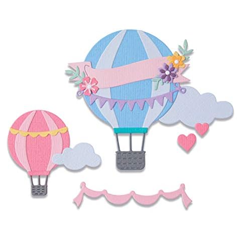 Sizzix Thinlits Stanzschablonen 10PK Heißluftballon von Olivia Rose, 665183, Mehrfarbig, Einheitsgröße Cover