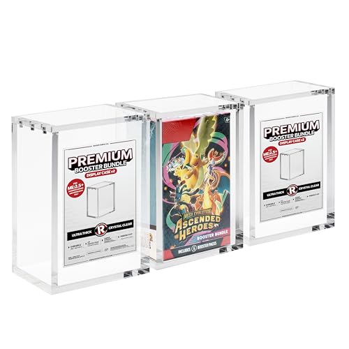 (3-Pack) Premium Booster Bundle Magnetic Acrylic Display Case | 8mm + 5mm Acrylic - (3-Pack) Booster Bundle (Tall: Ascended Heroes Through Pitch Black)
