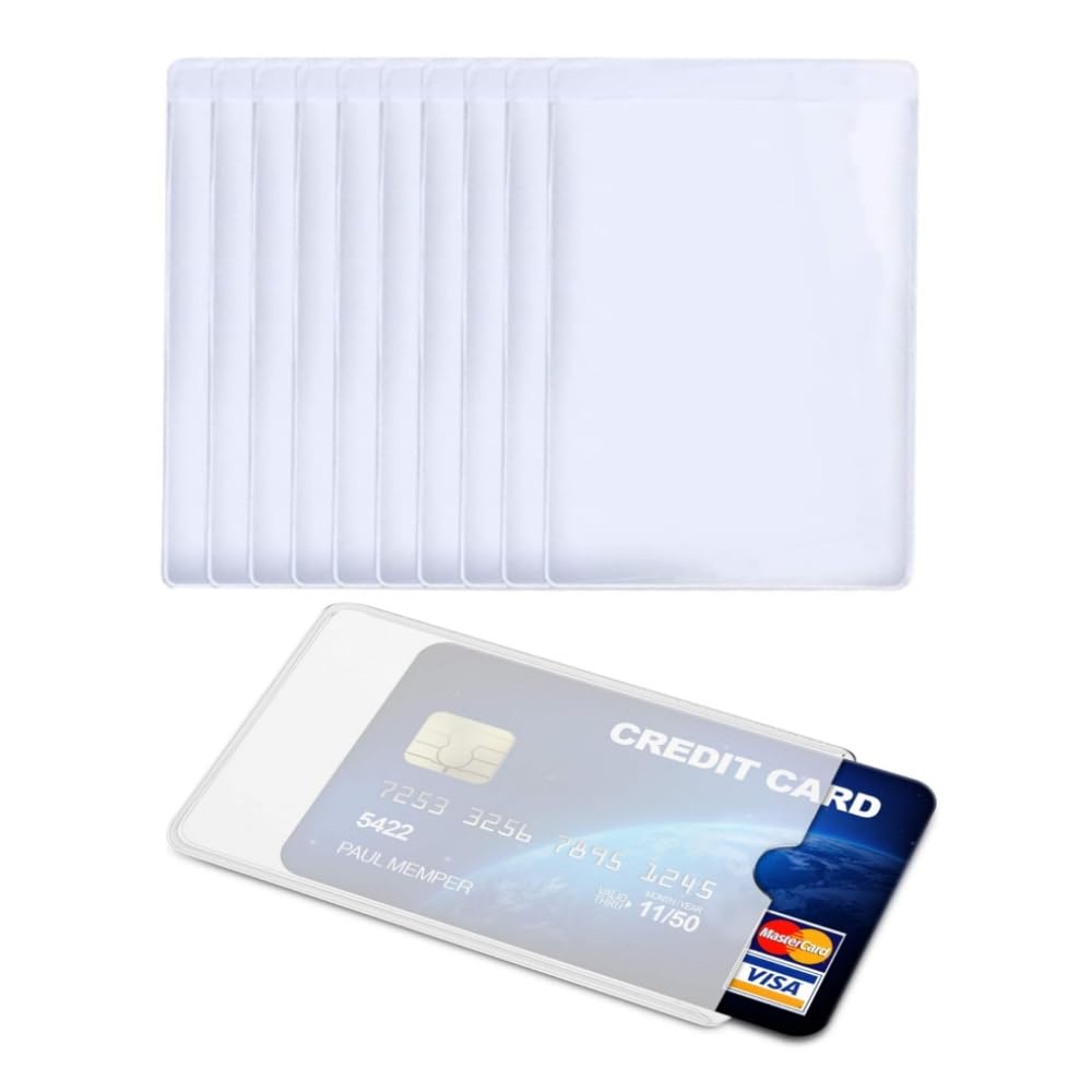 GYWHOOFT 縦型 キャッシュカードケース 半透明 PVC製 防水 カード保護ケース（9.3x6cm） IDカードケース 軟質 カードの収納や整理 クレジットカード/キャッシュカード/免許証/名刺/保険証用 (20枚入)