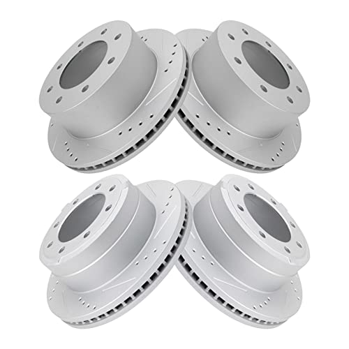 Drilled Brake Rotor Set Compatible with 2013-2019 Ford F-250 2013-2022 F-350 Super Duty