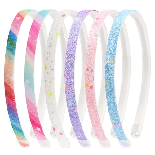 LTMMC 6PCS Headbands Colorful Girls Hair Accessories Rainbow Headbands