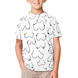 [haNMingY] 半袖シャツ キッズ 夏服 おっぱい ちぶさ 漫画 男の子 Tシャツ 子供服 ティーシャツ ショートスリーブ 丸い襟 トップス おしゃれ 柔らかい 子ども服 普段着 140CM
