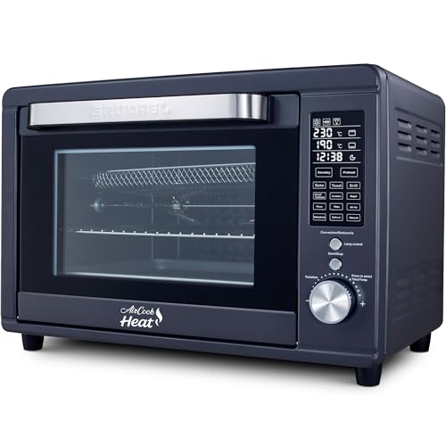 Grunkel HR-40AIRCOOK Horno Eléctrico 40L | Air Fryer | 2000W | 12 Programas | Rustidera Integrada | Convección Independiente | Panel Digital | Temporizador 120 min