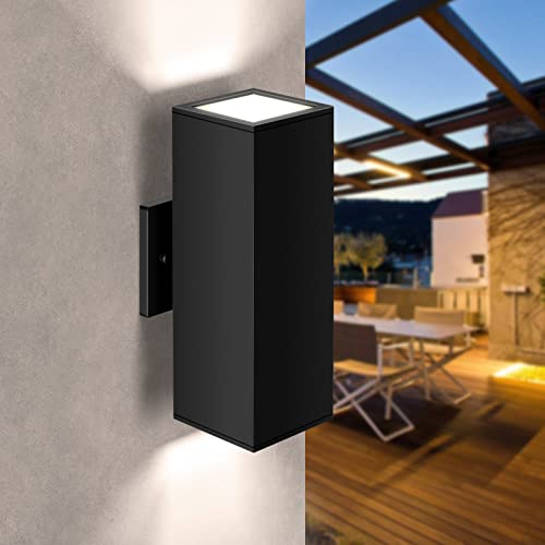Image of 2-Pack Exterior Wall Light Fixtures, Outdoor Waterproof Wall Sconce with Dusk to Dawn Photocell Sensor, Modern Porch Lights Outdoor for Patio Entryway Front Door