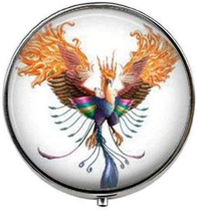 Amazon Com Phoenix Fire Bird Rise From The Ashes Reborn New Start Rising Phoenix Art Photo Pill Box Charm Pill Box Glass Candy Box Home Kitchen
