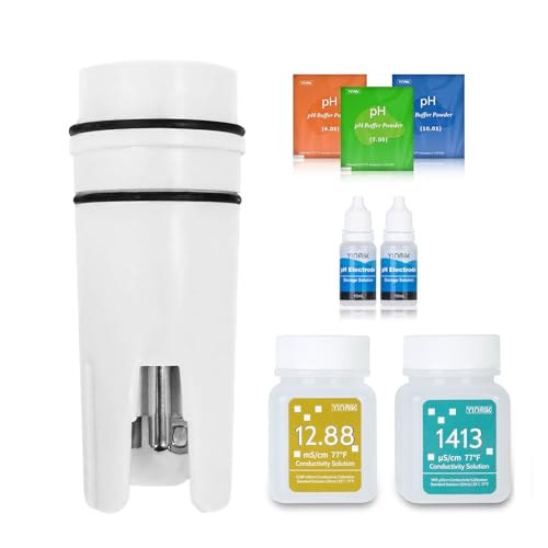 Sonde de pH de Rechange avec Électrode et Poudre d'Étalonnage du pH YINMIK 5 en 1