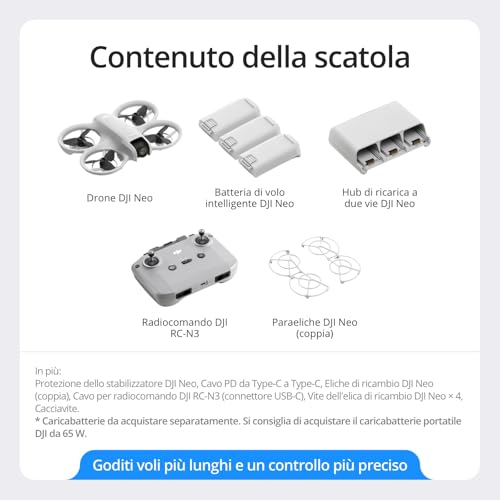 Neo Combo Fly More con accessori, mini drone con fotocamera UHD 4K, 135g drone che vola da solo e ti segue, decollo dalla mano, tracciamento IA del soggetto, QuickShot, con RC-N3 e 3 batterie - Gadget - Immagine 5