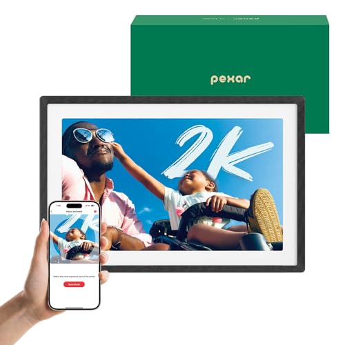 pexar 2K Digital Picture Frame (Powered by Lexar), 11-inch Anti-Glare IPS Touch Screen, Wi-Fi Photo Frame with 32GB Storage for Home, Gifting, Share Photos/Videos via Frameo APP, DIY Gift Box