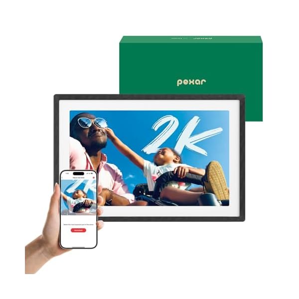 pexar 2K Digital Picture Frame (Powered by Lexar), 11-inch Anti-Glare IPS Touch Screen, Wi-Fi Photo Frame with 32GB Storage for Home, Gifting, Share Photos/Videos via Frameo APP, DIY Gift Box