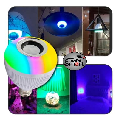 Lâmpada Led Musical RGB Colorida Bluetooth Com Som - Bivolt + Controle 24 Teclas