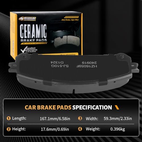 Image of D1324 Front Ceramic Brake Pads Kit Fit For Lexus NX200t 2015-2017, For NX250 2022-2025, For NX300 2018-2021, For NX300h 2015-2021, For NX350 2022-2025, For NX350h 2022-2025