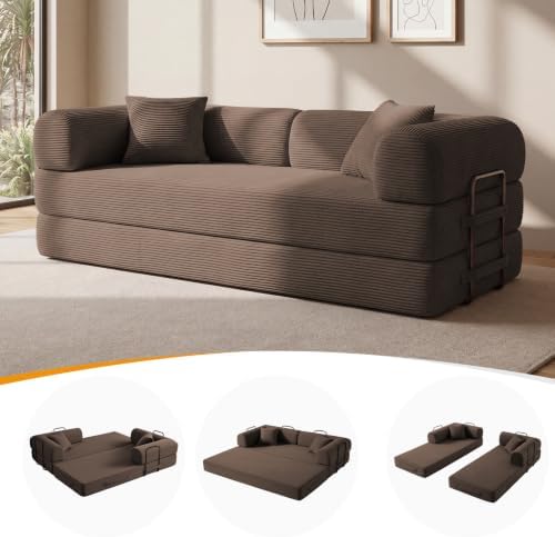 79" Convertible Sofa Bed Set, 4 in 1 Boneless Couch for Living Ro...