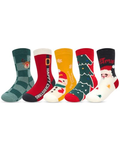 Kyopp 5 Paar Weihnachtssocken Kinder Funny Socken Baumwollsocken...