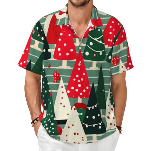 Chemise d'été à manches courtes pour homme idéale pour les fêtes de Noël tropicales