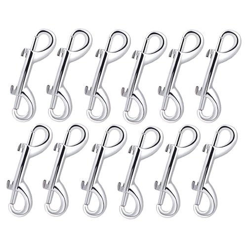 12 Pièces Double Extrémité Boulon Set, Double Crochet Mousqueton, Mousqueton Double, Double Boulons De Chaîne, Pour Les Cordes, Les Chaînes, Les Harnais, Les Ceintures d'Animaux Et Les Chevaux.
