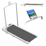 アイリスプラザ ウォーキングマシン ホワイト 速度1~10Km 傾き2段階 静音 5段階構造 コンパクト収納9.5cm 巻き込み防止バー リモコン タブレットホルダー キャスター VIR-005TK
